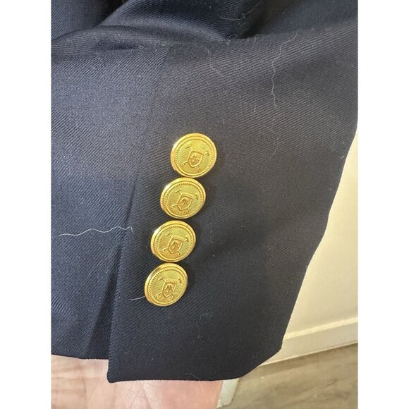 Ralph Lauren Blazer Navy Gold Plate Crest Buttons 100% Wool Sport Coat Men’s 44R - Picture 9 of 11